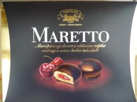 MARETTO - Marcipánový dezert s višňovou náplňou máčaný v extra horkej čokoláde