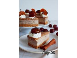 Gaštanová mousse torta so škoricou, Permonkami a karamelovou polevou