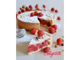 Krehký jahodovo - rebarborový páj s mrveničkou a kvapkou mäty