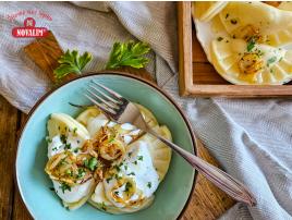 Pirohy bez lepku s kyslou smotanou a cibuľkou