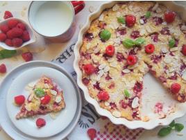 Bezlepkový pšenovník s malinami a tvarohom